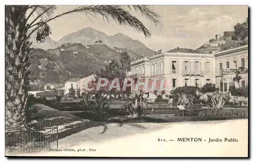 Menton - Jardin Publique - palmier -palm tree - Cartes postales