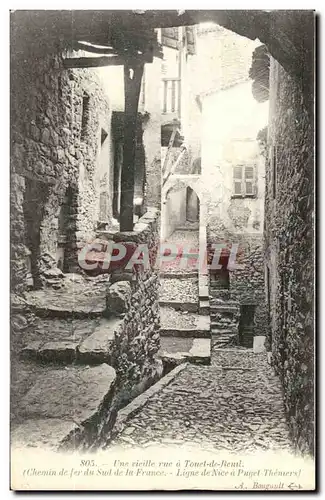 Ligne a Nice a Puget Themers - Une Vieille rue a Tiuet de reuil - chemin de fer - Ansichtskarte AK