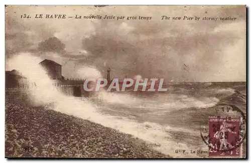 Le Havre Cartes postales La nouvelle jetee par gros temps