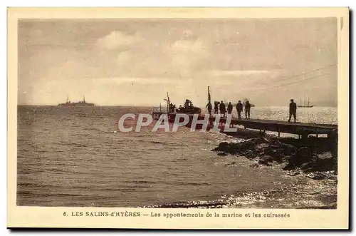 Cartes postales Les SAlins d&#39Hyeres Les appontements de la marine et les cuirasses