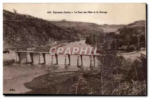 Ansichtskarte AK Barrage d&#39Eguzon Vallee de la Creuse le pont des piles et le barrage