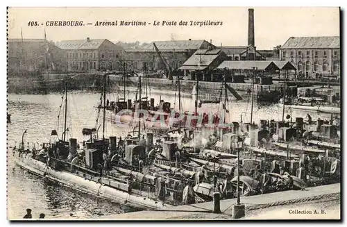 Cherbourg Ansichtskarte AK Arsenal maritime le poste des torpilleurs