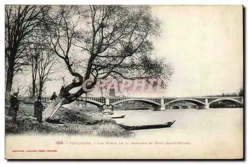 Toulouse - Les Bords de la Garonne et Pont Saint Michel - Ansichtskarte AK