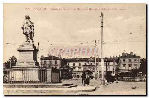 Toulouse - Statue de Roquet par Griffoul Dorval et D&#39Ecole Veterinaire - Ansichtskarte AK