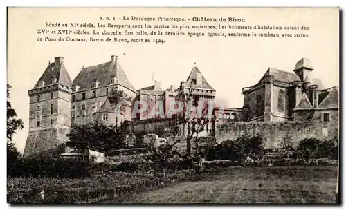 La Dordogne Pittoresque - Chateau de Biron - Fondee au XI siecle Les Remparts sont les parties - Cartes postales