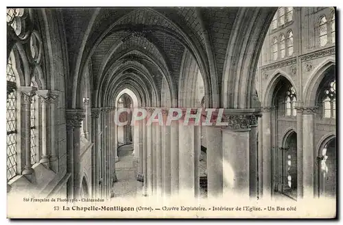La chapelle Montligeon Cartes postales Oeuvre expiatoire Interieur de l'eglise Un bas cote