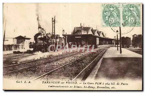 Tarascon sur Rhone Ansichtskarte AK La gare PLM a 764 km de Paris embranchements de Nimes St Remy Remoulins etc (