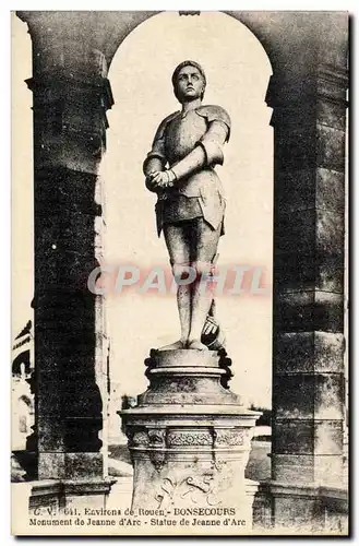 Environs de Rouen - Bonsecours - Monument de Jeanne d Arc - Ansichtskarte AK