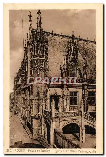 Rouen - palais de Justice Pignon et Escalier Rue aux Juifs - Ansichtskarte AK