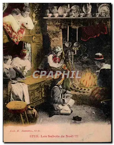 Noel - Fete - Les sabots de Noel - Bretagne - lit - Cartes postales