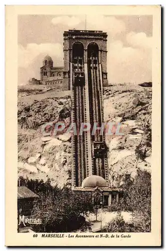 Marseille - Les Ascenseurs - Notre Dame de la Garde Ansichtskarte AK