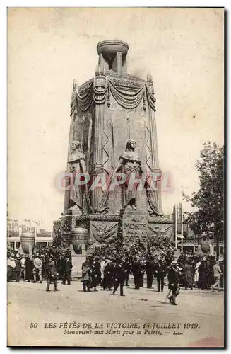 Caen - Les fetes de la Victoire 14 Juillet 1919 Monument aux Morts pour la Patrie Ansichtskarte AK