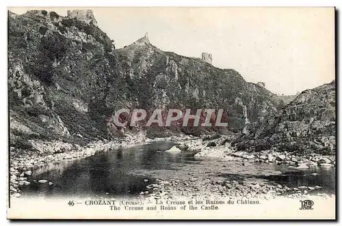 Crozant Cartes postales La Creuse et les ruines du chateau