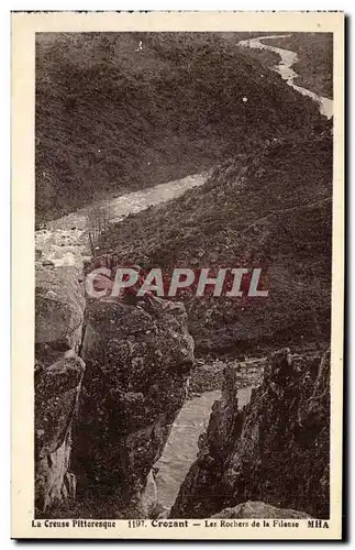 Crozant Ansichtskarte AK Les rochers de la fileuse
