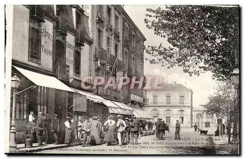 Saint Nazaire - La rue Thiers dans sa partie aboutissante a la Place de la Gare - Hotel Thoby - Rest