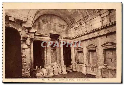 Nimes Cartes postales TEmple de Diane Vue interieure