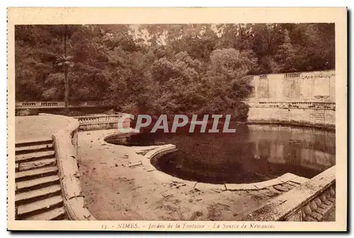 Nimes Cartes postales Jardin de la Fontaine La source de Nemausus