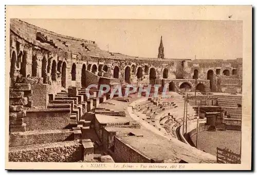 Nimes Cartes postales Les arenes Vue interieure cote Est