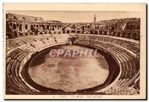 Nimes Cartes postales Les arenes Vue interieure