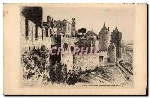 Cartes postales Cite de CArcassonne Ensemble de la porte d'Aude