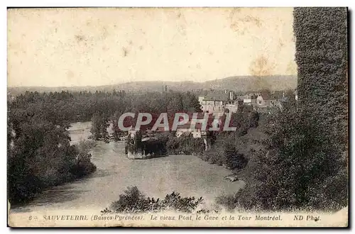 Sauveterre Ansichtskarte AK Le vieux pont le Gave et la Tour Montreal