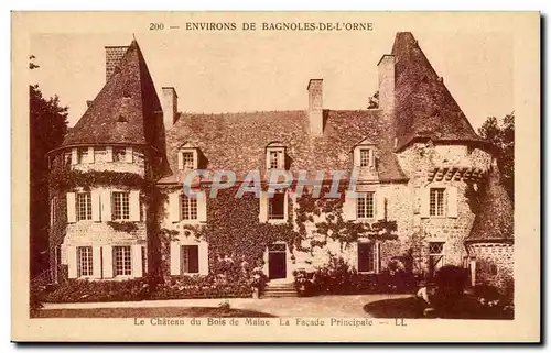 Environs de Bagnoles de l&#39orne Cartes postales Le chateau du bois de Maine La facade principale