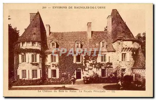 Environs de Bagnoles de l'orne Cartes postales Le chateau du bois de Maine La facade principale