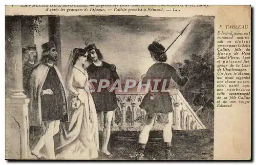 La vallee de l'andellle Cartes postales LEgende des deux amants d'apres les tableaux existants au cahteau