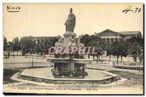 Nimes Ansichtskarte AK La fontaine Pradier Place de l&#39esplanade