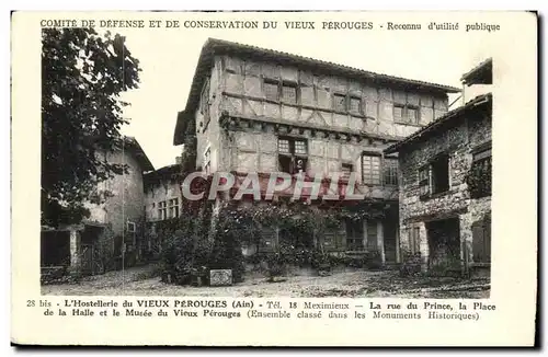 Ansichtskarte AK Comite de defense du Vieux Perouges l&#39hostellerie Rue du Prince et musee