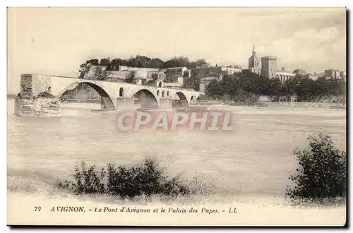 Avignon Cartes postales Le pont d&#39Avignon et le palais des Papes