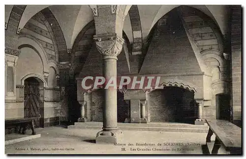 Cartes postales Abbaye des Benedictins de Solesmes Les grandes cheminees du Refectoire