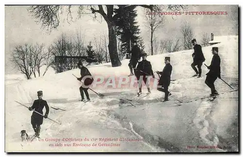 Voges Cartes postales Un groupe d&#39officiers du 152eme regiment d&#39infanterie en skis aux environs de Gerard
