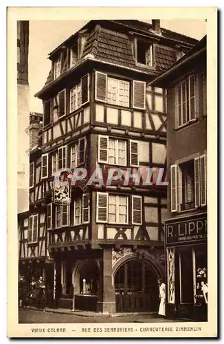 Vieux Colmar Cartes postales Rue des Serruriers Charcuterie Zimmerlin