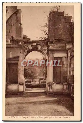 Nimes Cartes postales Temple de Diane Porte principale Vue de l&#39interieur