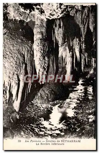 Pyrenees Ansichtskarte AK GRottes de Betharram La riviere inferieure