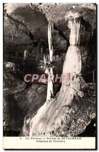 Cartes postales Grottes de Betharram Partie inferieure Les colonnes de palmiers