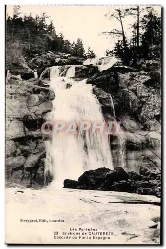 Pyrenees Ansichtskarte AK Environs de Cauterets Cascade du pont d&#39Espagne