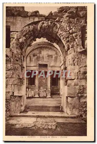 Nimes Cartes postales Temple de Diane Entree