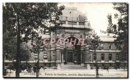 Belgie Belgique Anvers Cartes postales Palais de justice Archite Baeckelmans (1875)