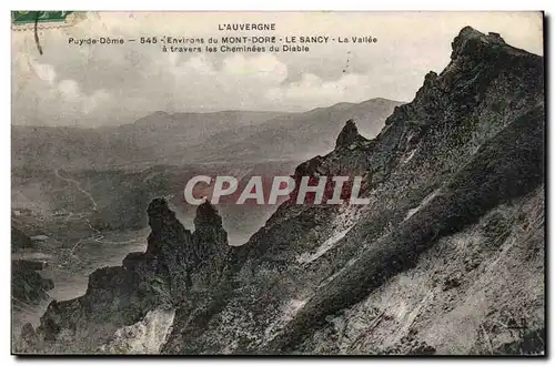 Auvergne Cartes postales Puy de Dome Environs du Mont Dore Cartes postales Le SAncy La vallee a travers les cheminees du dia