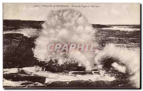 Ansichtskarte AK Presqu&#39ile de quiberon Etude de vagues a Port Bara