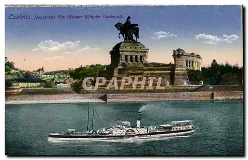 Allemagne Coblenz Cartes postales Deutsches Eck (Kaiser Wilhelm Denkmal)