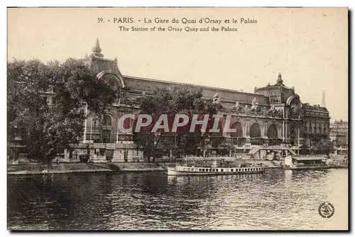 Paris Cartes postales La gare du Quai d&#39Orsay et le palais