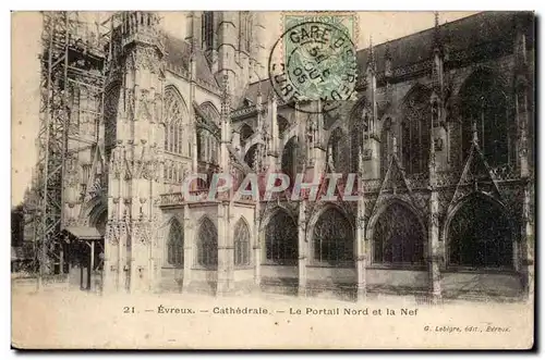 Evreux Ansichtskarte AK Cathedrale Le portail Nord et la nef