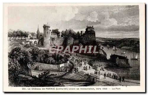 Ansichtskarte AK Le chateau de Pornic avant sa restauration vers 1848 le port