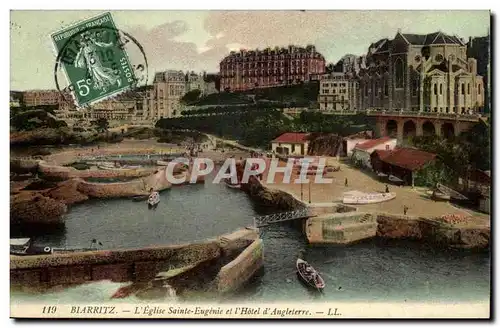 Biarritz Cartes postales L&#39eglise Sainte Eugenie et l&#39hotel d&#39Angleterre