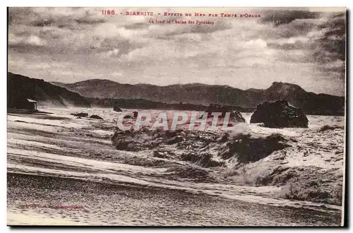 Biarritz Ansichtskarte AK Effets de mer par temps d&#39orage Au fond la chaine des Pyrenees