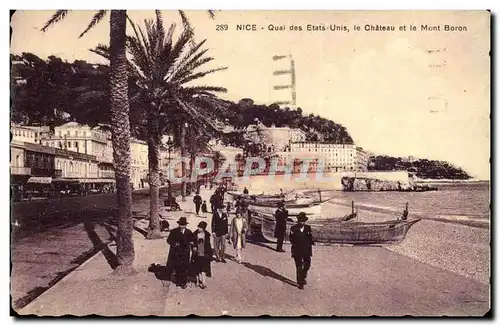 Nice Cartes postales Quai des etats Unis le chateau et le Mont Boron