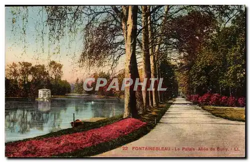 Fontainebleau Ansichtskarte AK Le palais Allee de Sully